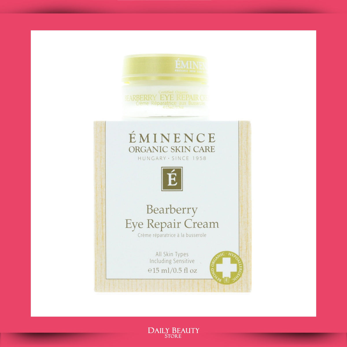 Organic Eye Repair Cream for Sensitive Skin - Anti-Aging & Hydrating 0.5oz