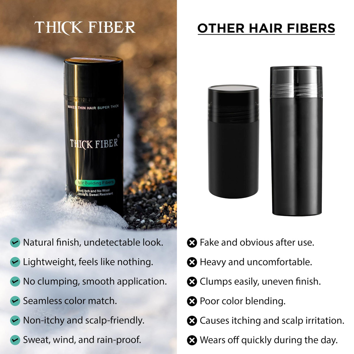 Hair Building Fibers for Thinning Hair - Dark Brown, 25g