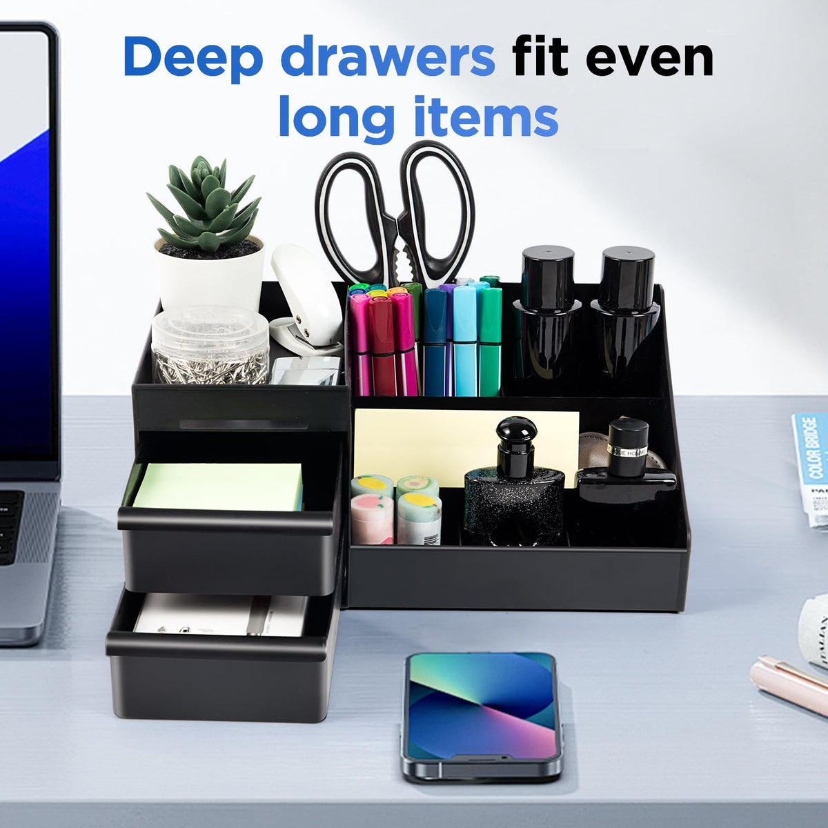 Men's Cologne Organizer Stand with 7 Compartments & Drawers