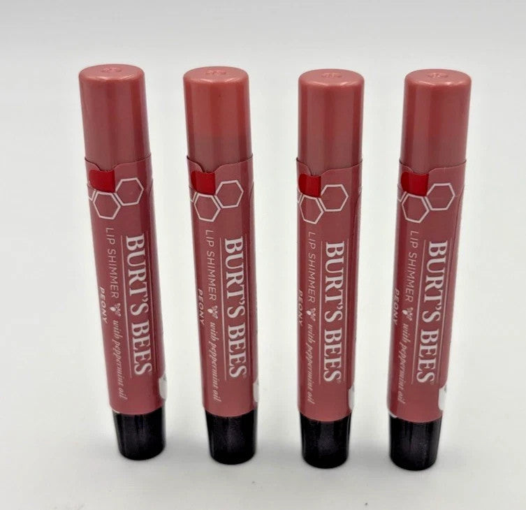 Moisturizing Lip Gloss Set - Burt's Bees Lip Shimmer Peony 4 Pack