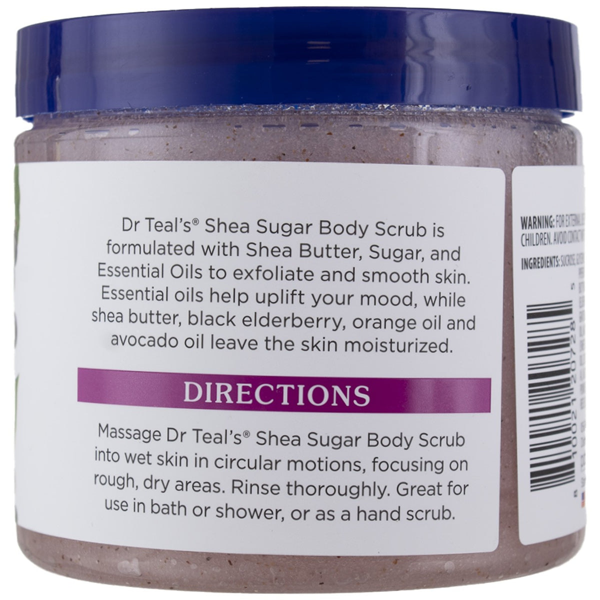4 Pack Dr Teal's Shea Sugar Body Scrub, Black Elderberry, 19 oz