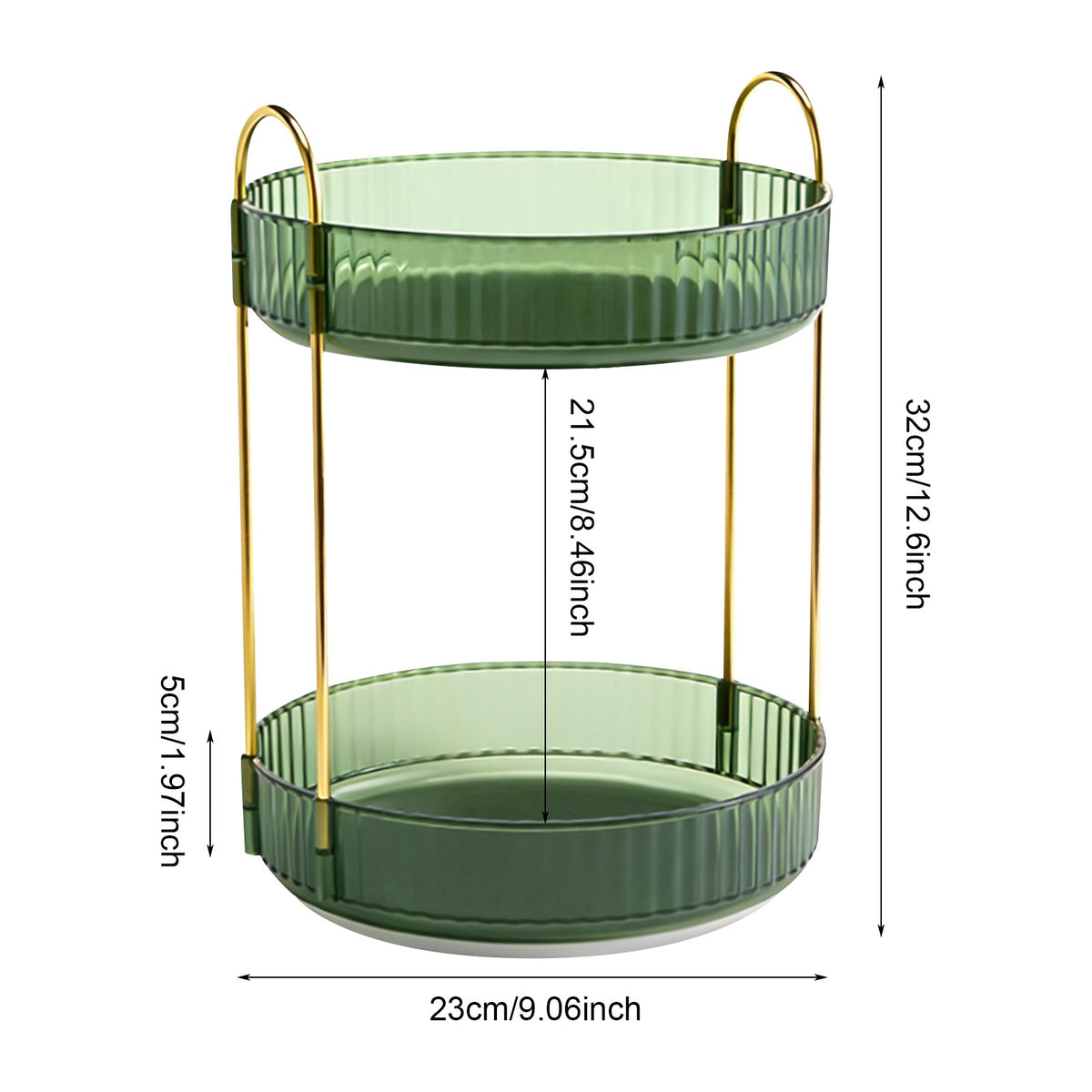 2-Tier Rotating Makeup Organizer for Vanity and Bathroom Storage