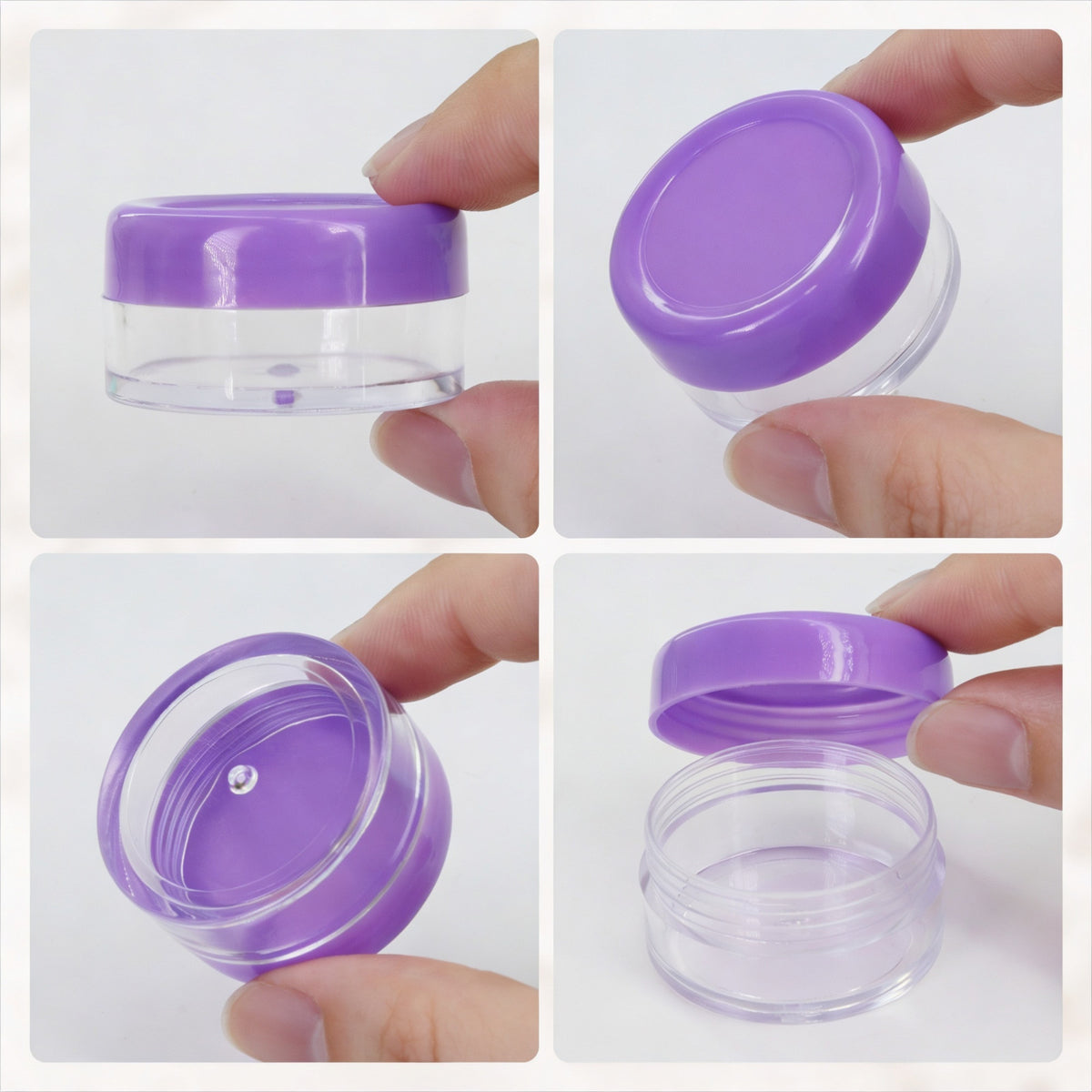 72-Pack 10G Cosmetic Sample Jars with Spatulas - Reusable Acrylic Containers