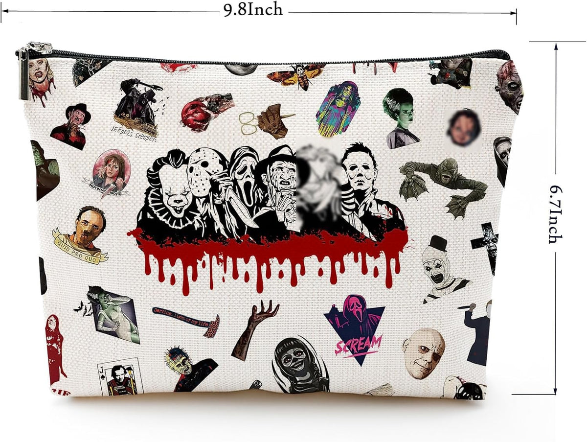 Horror Movie Makeup Bag - Waterproof Cosmetic Pouch for Fans & Collectors
