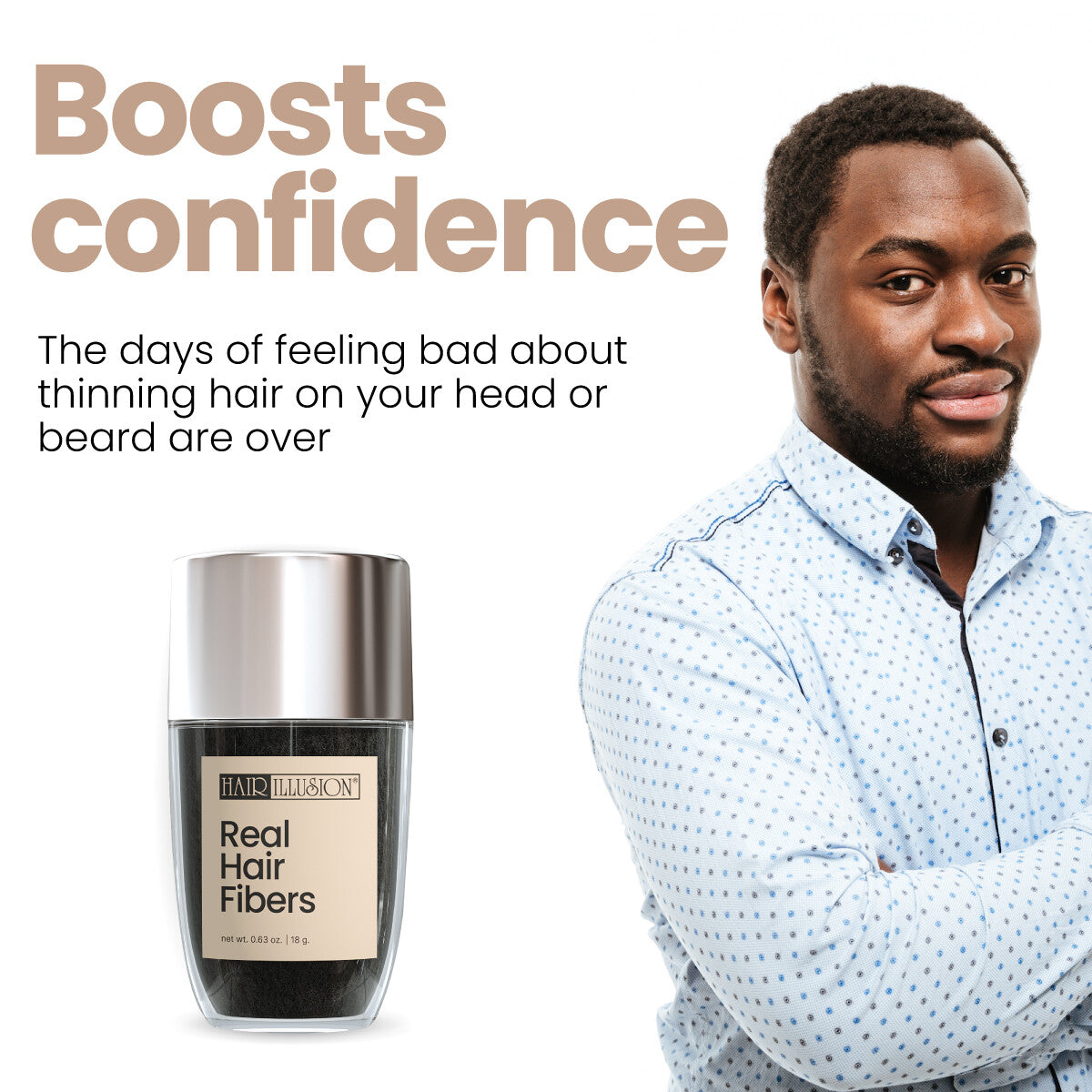 Natural Hair Fibers for Thinning Hair - Black