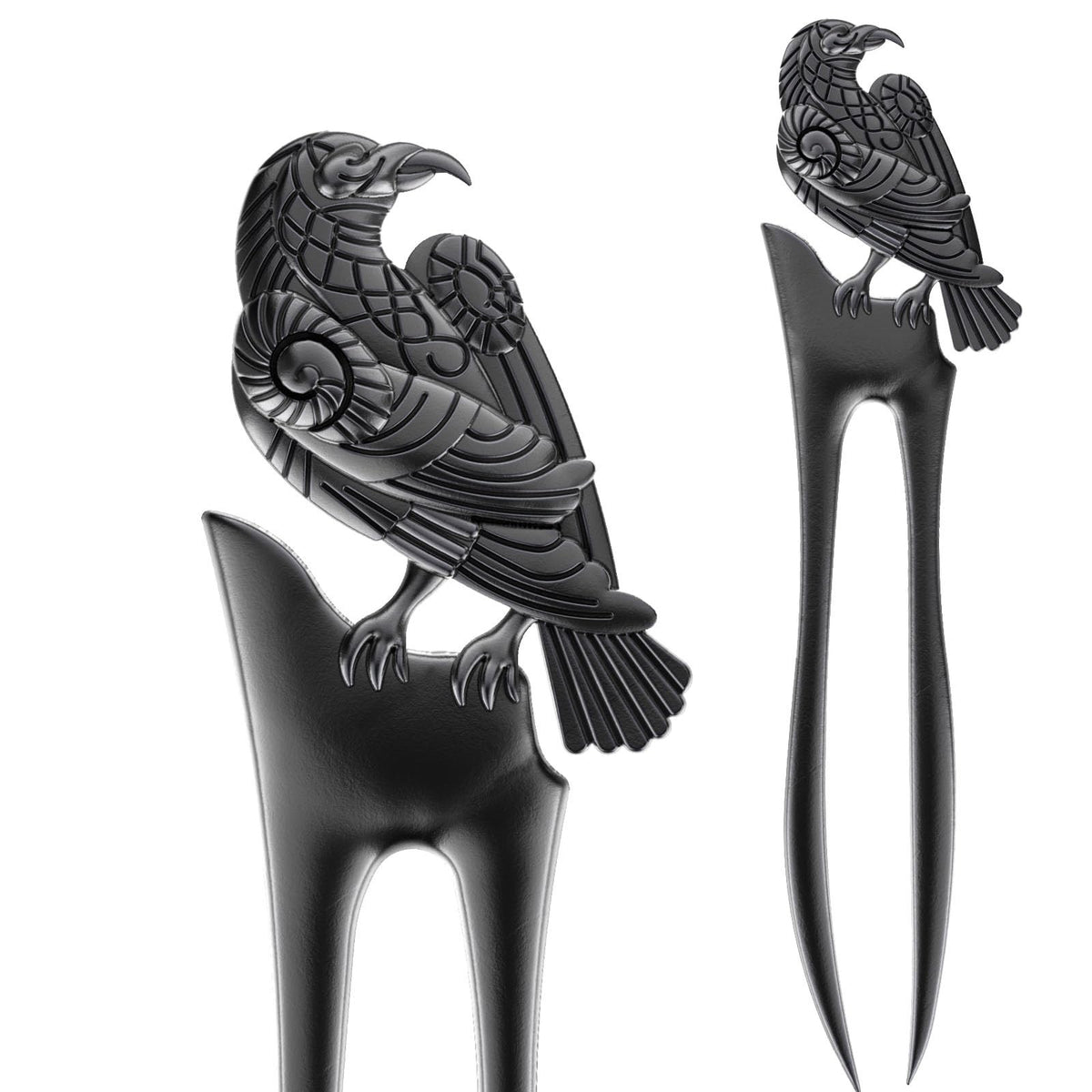 2pack U Shaped Viking Raven Metal Hair 1 Count (Pack of 2),