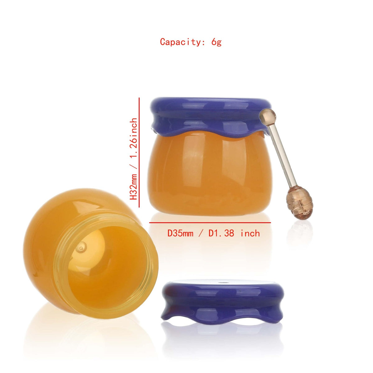 20 Pack 6g Plastic Honey Pot Jars for Lip Balm and Cosmetics