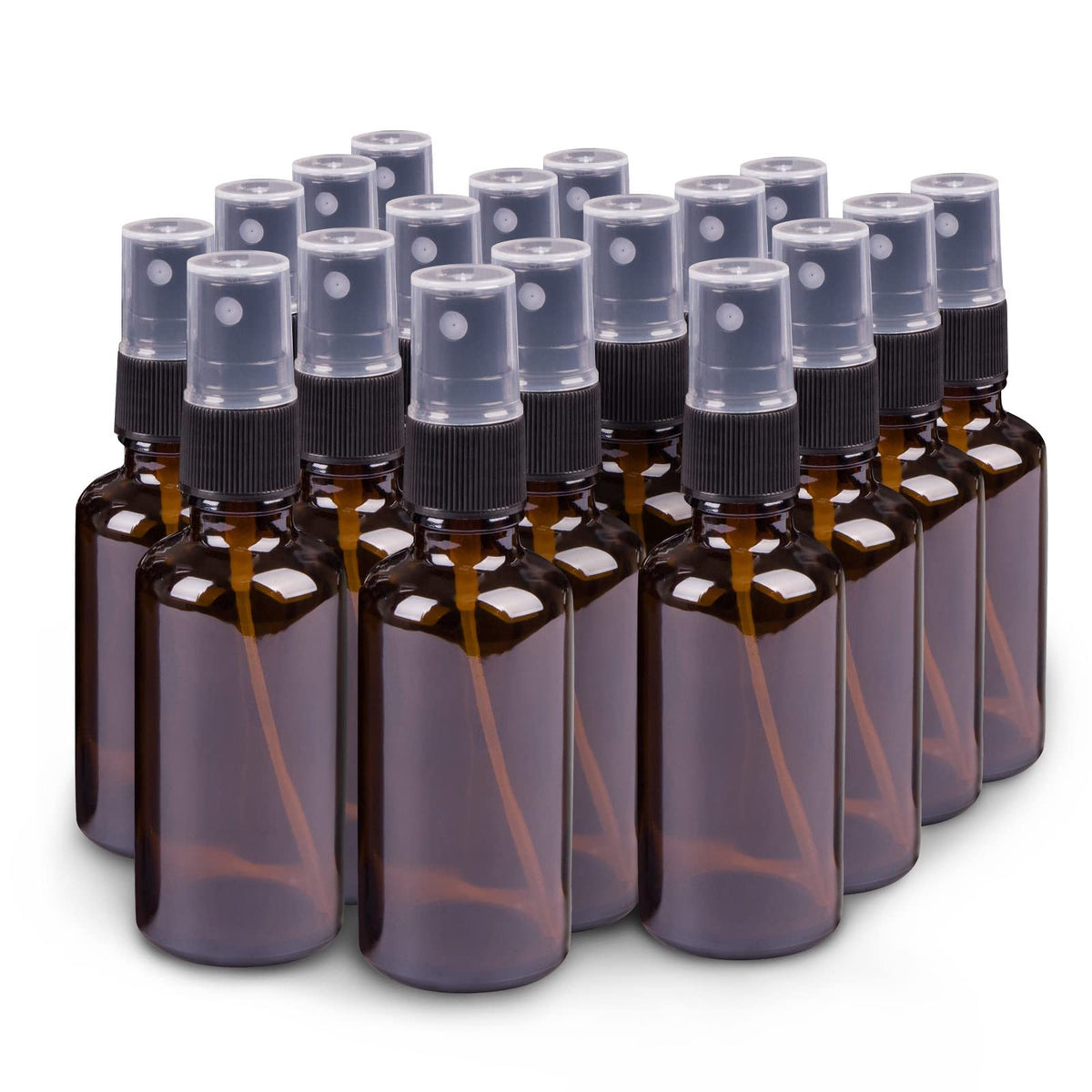 2oz Amber Glass Spray Bottles Set for Essential Oils - 18 Pack