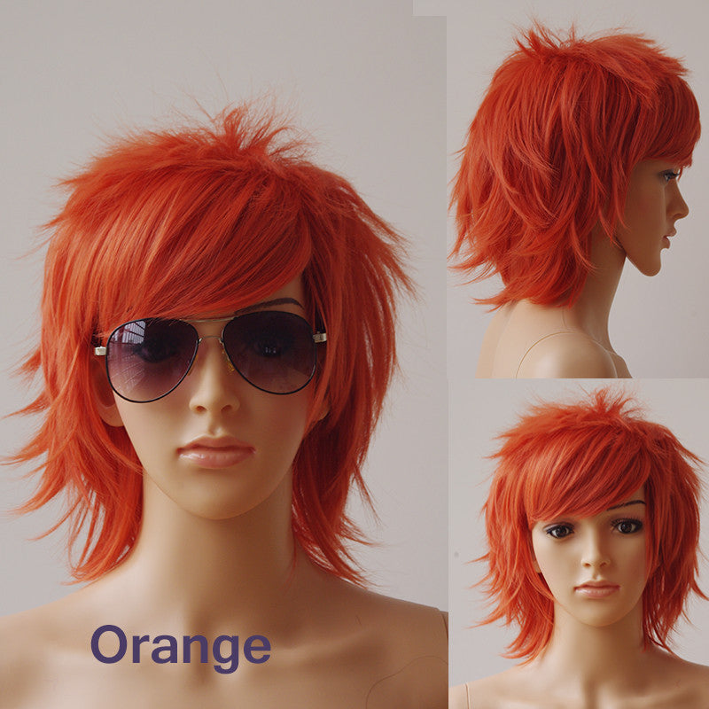 Anime Cosplay Wigs Short Straight Heat-Resistant Synthetic Hair Costume Accessory