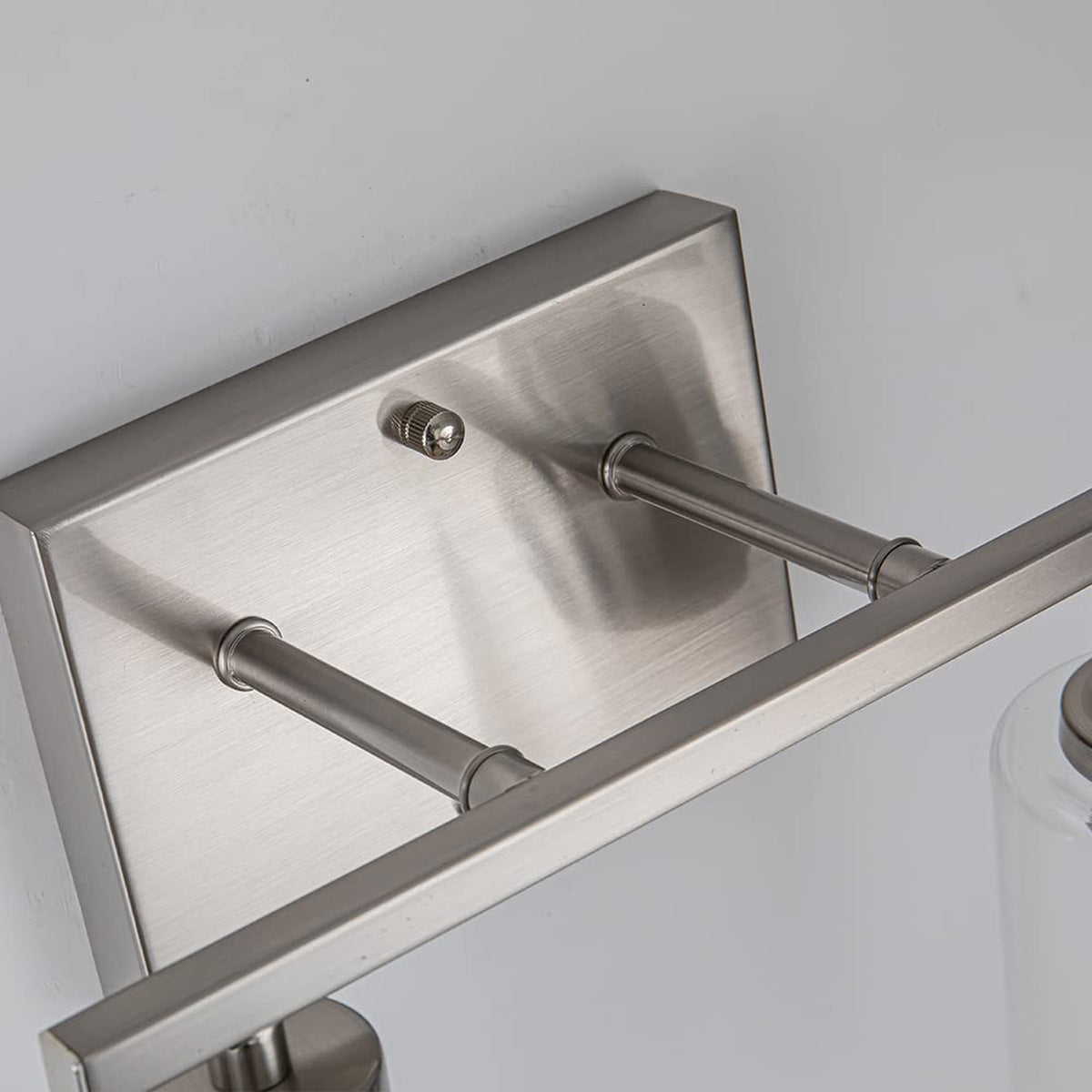 Brushed Nickel Bathroom Vanity Light Fixture with 2 Clear Glass Shades
