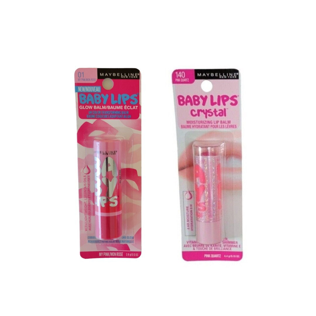 Maybelline Baby Lips Crystal Lip Balm Set of 2 Pink Quartz & My Pink Mon Rose