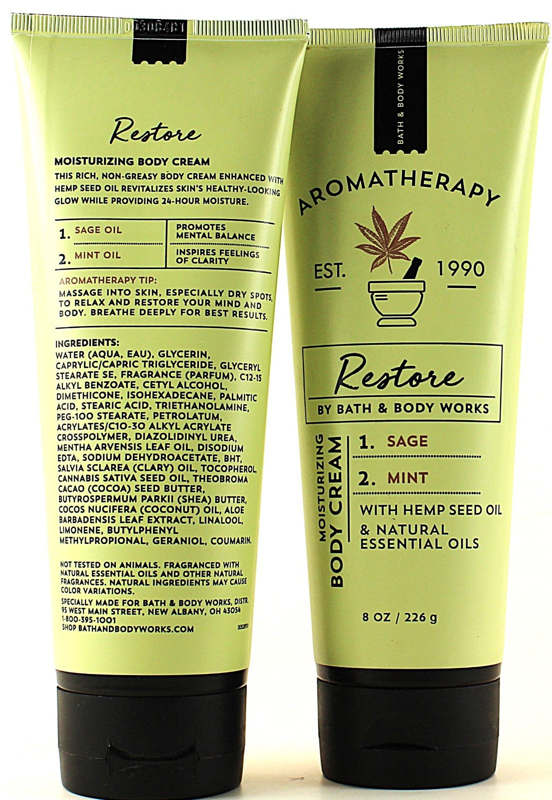 Restore Sage Mint Body Cream Lotion - 8oz (Qty 2)