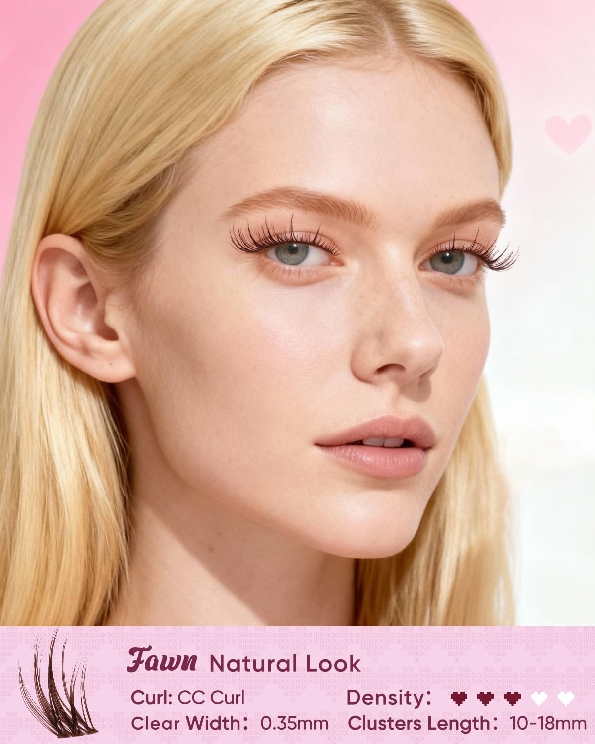 Brown Lash Clusters Kit Fawn Style 10-18mm Natural Eyelash Extensions