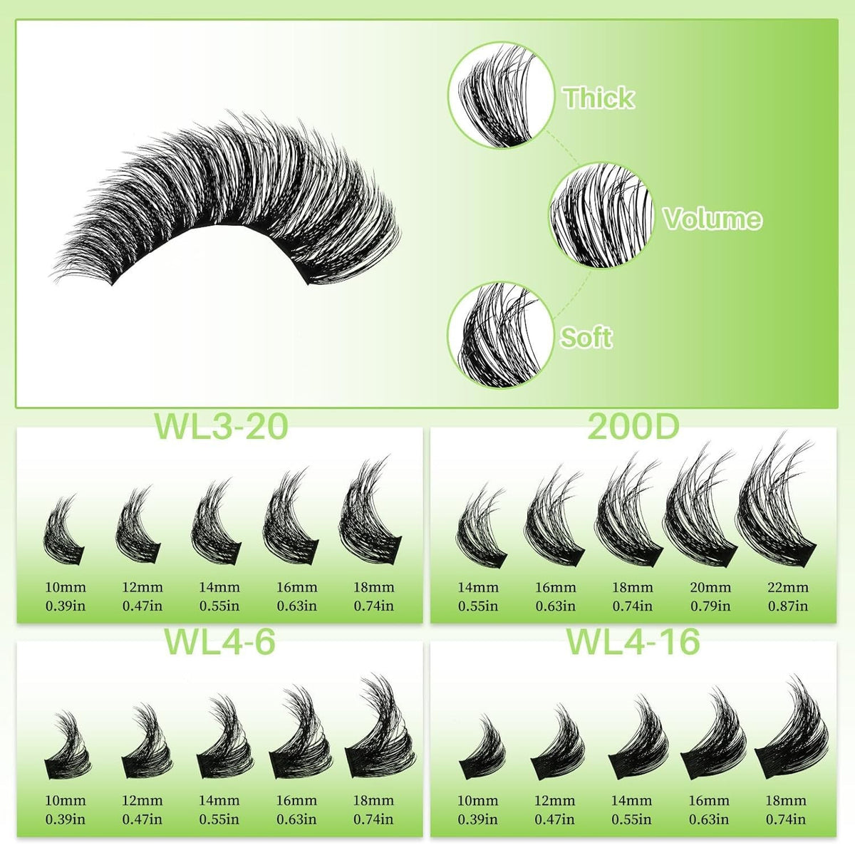 Lash Clusters Kit 540pcs D Curl False Eyelash Extensions with Bond & Tweezers