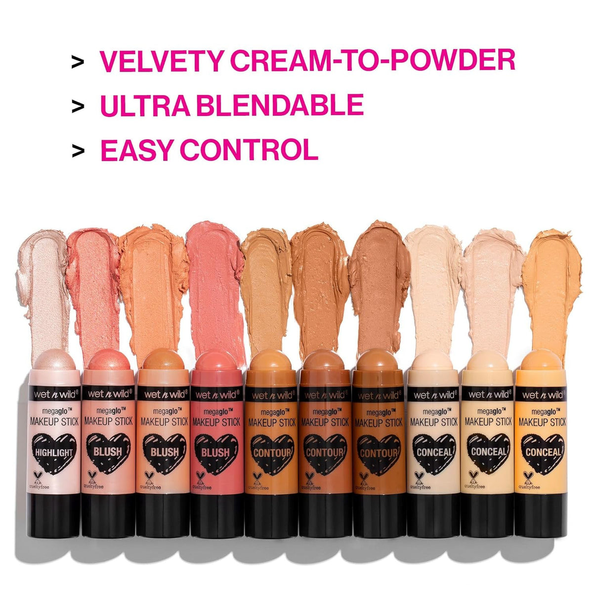 Buildable Face Makeup Stick - Contour, Highlight, Blush & Concealer
