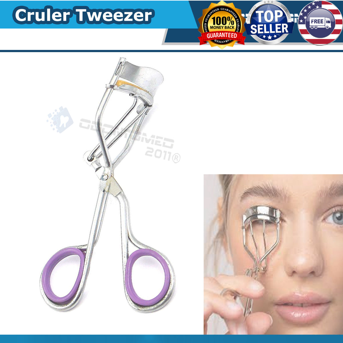 Viral Pro Groom Eyelash Curler Clipper Tweezer Set for Men & Women - Purple, 4 Pieces