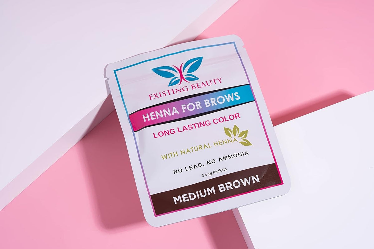 Medium Brown Eyebrow Henna Tint Kit for Natural, Long-Lasting Color