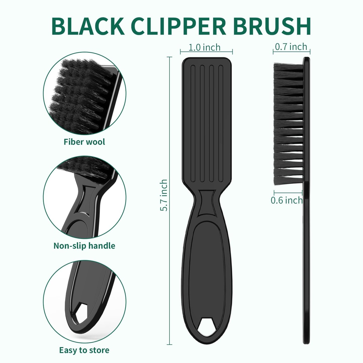6 Pack Barber Clipper Blade Cleaning Brushes - Professional Hair & Beard Grooming