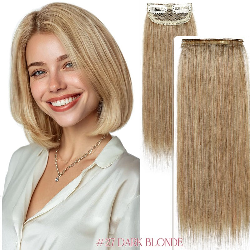 Remy Human Hair Clip-In Extensions Fluffy Short Weft 12-inch for Volume & Thickening