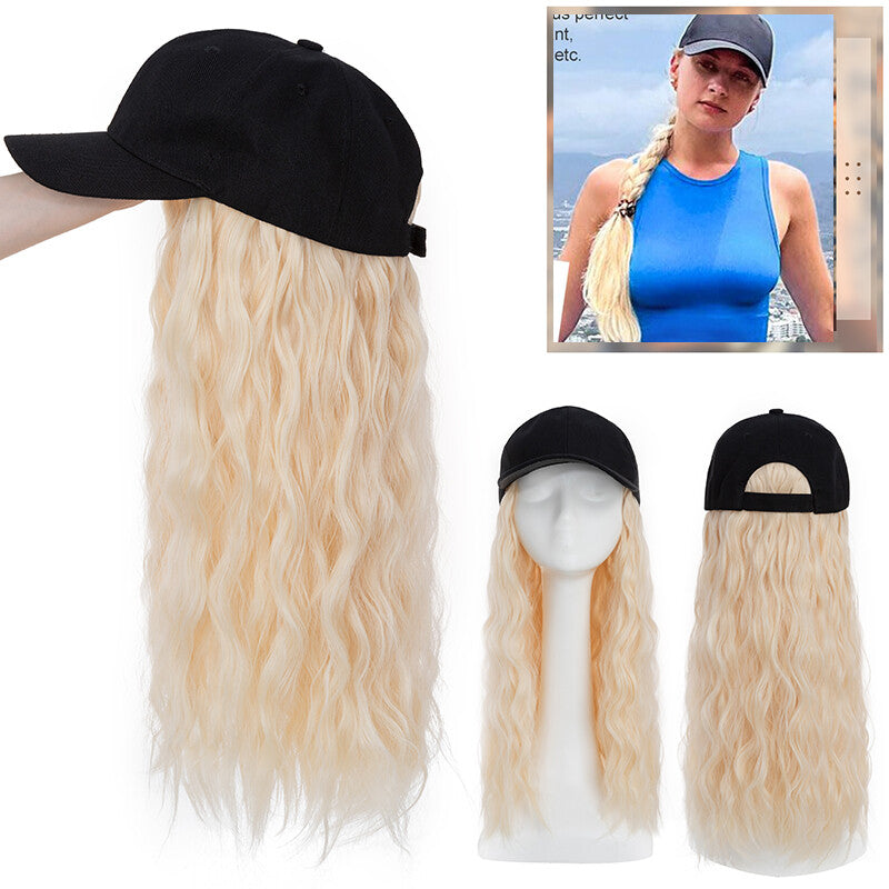 Adjustable Baseball Cap Wig with Hair Piece - Short Long Synthetic Hair