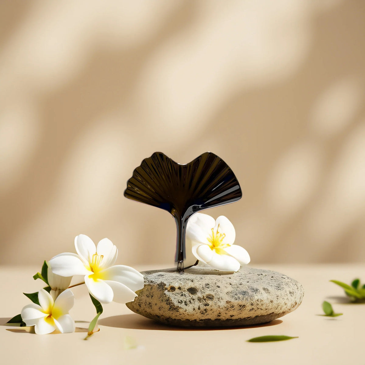 Ginkgo-Shaped Facial Gua Sha Tool for Lifting & Sculpting - Stainless Steel