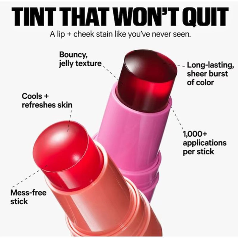 3-in-1 Milk Jelly Lip & Cheek Tint - Long Lasting, Hydrating Matte Rouge