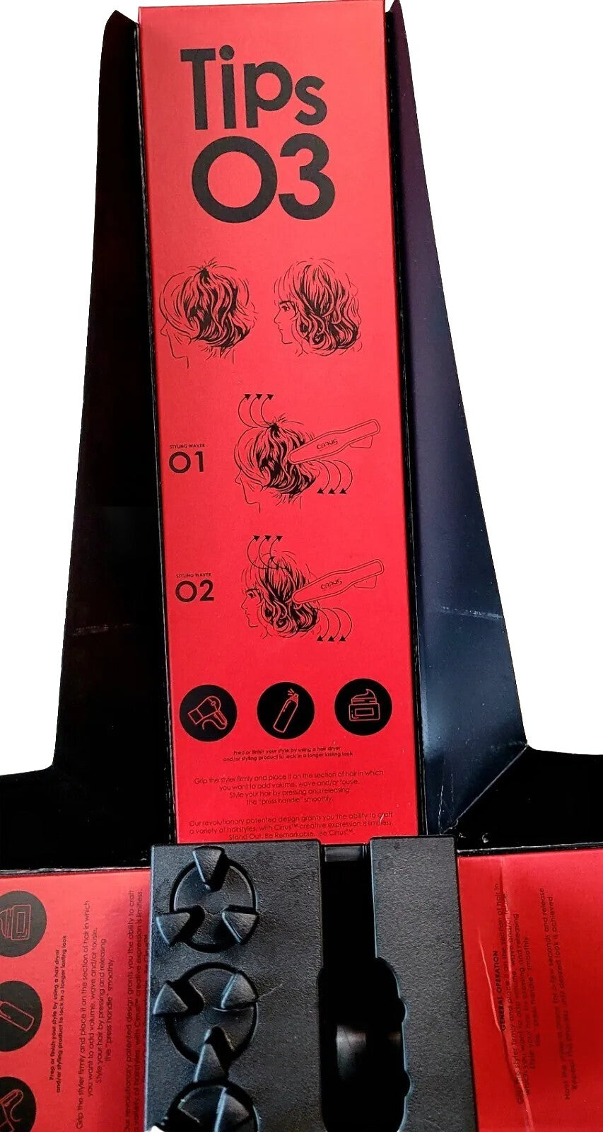 Hair Volume Teaser Waver Tool - 3 Way Curly & Ripply Styling, Red