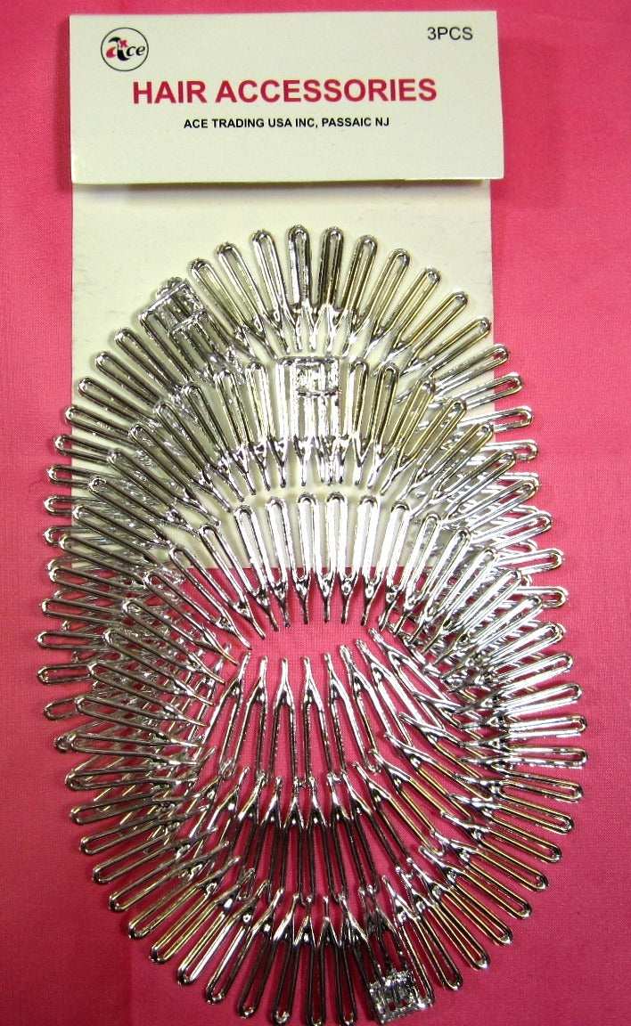 Set of 3 Stretchable Spring Hair Combs for Styling - Multiple Colors