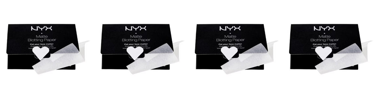Matte Blotting Paper Sheets 4-Pack - Oil Control Facial Sheets for Makeup