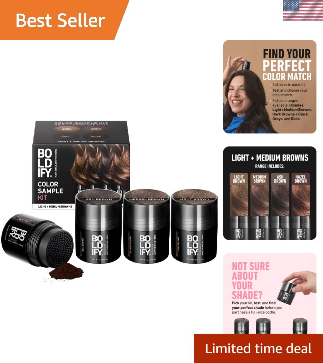 Color Sample Kit of Hair Fibers - 5g for a Natural, Fuller Appearance