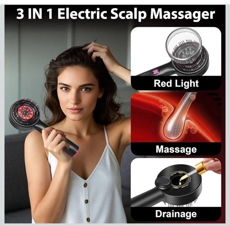 Laser Therapy Hair Growth Comb Oil Applicator Electric Scalp Massager