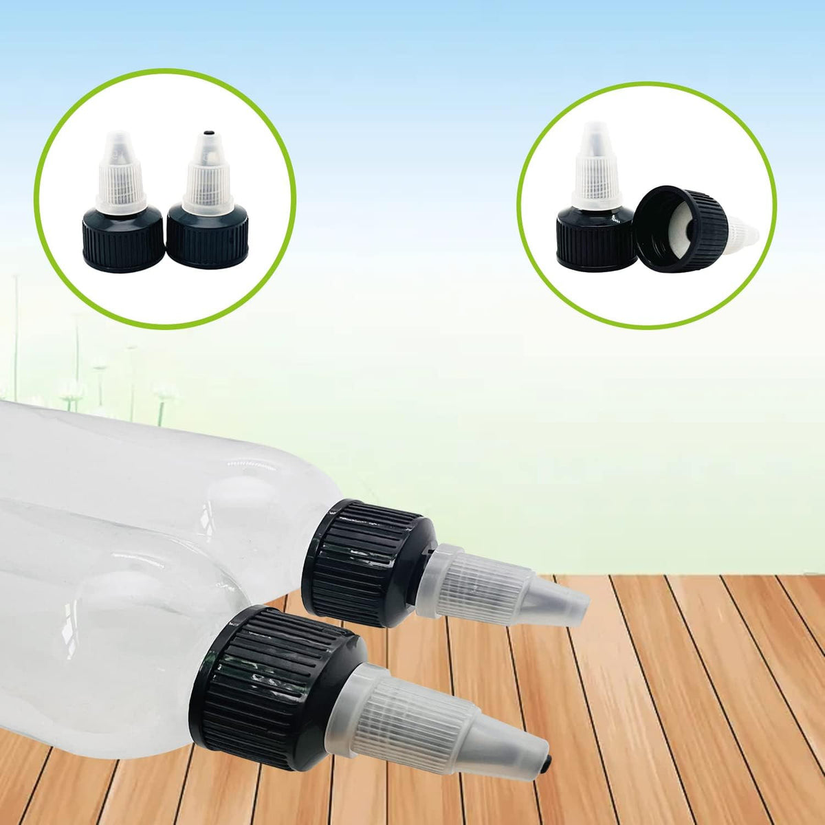 4Oz Refillable Plastic Squeeze Bottles with Twist Top - 6 Pack