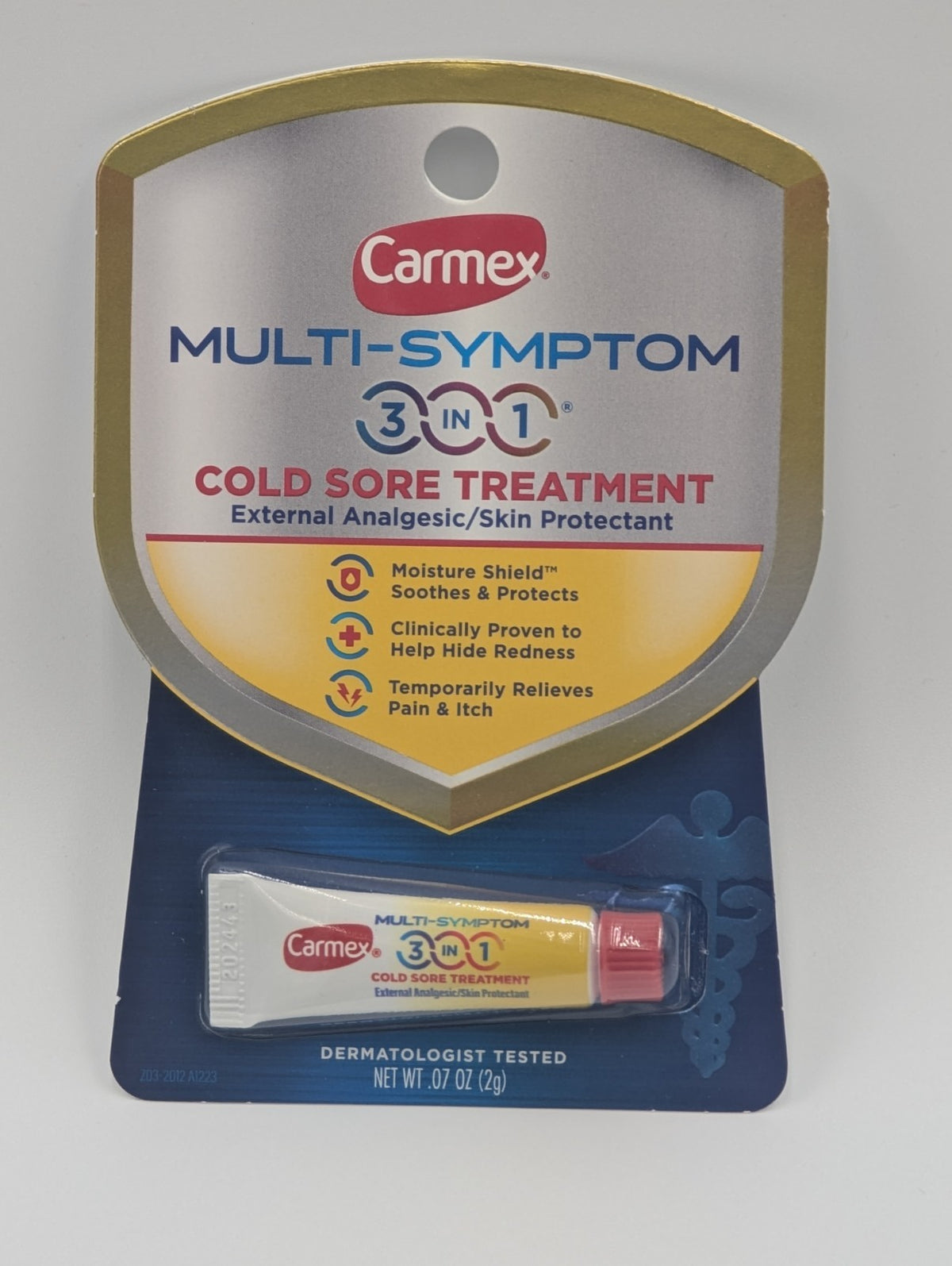 Carmex Cold Sore Treatment 3-in-1 Multi-Symptom Balm - 0.07 Oz