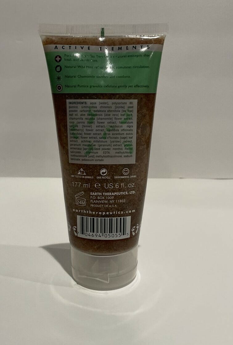 Earth Therapeutics Foot Scrub Therapeutic Exfoliator 6 oz With Tea