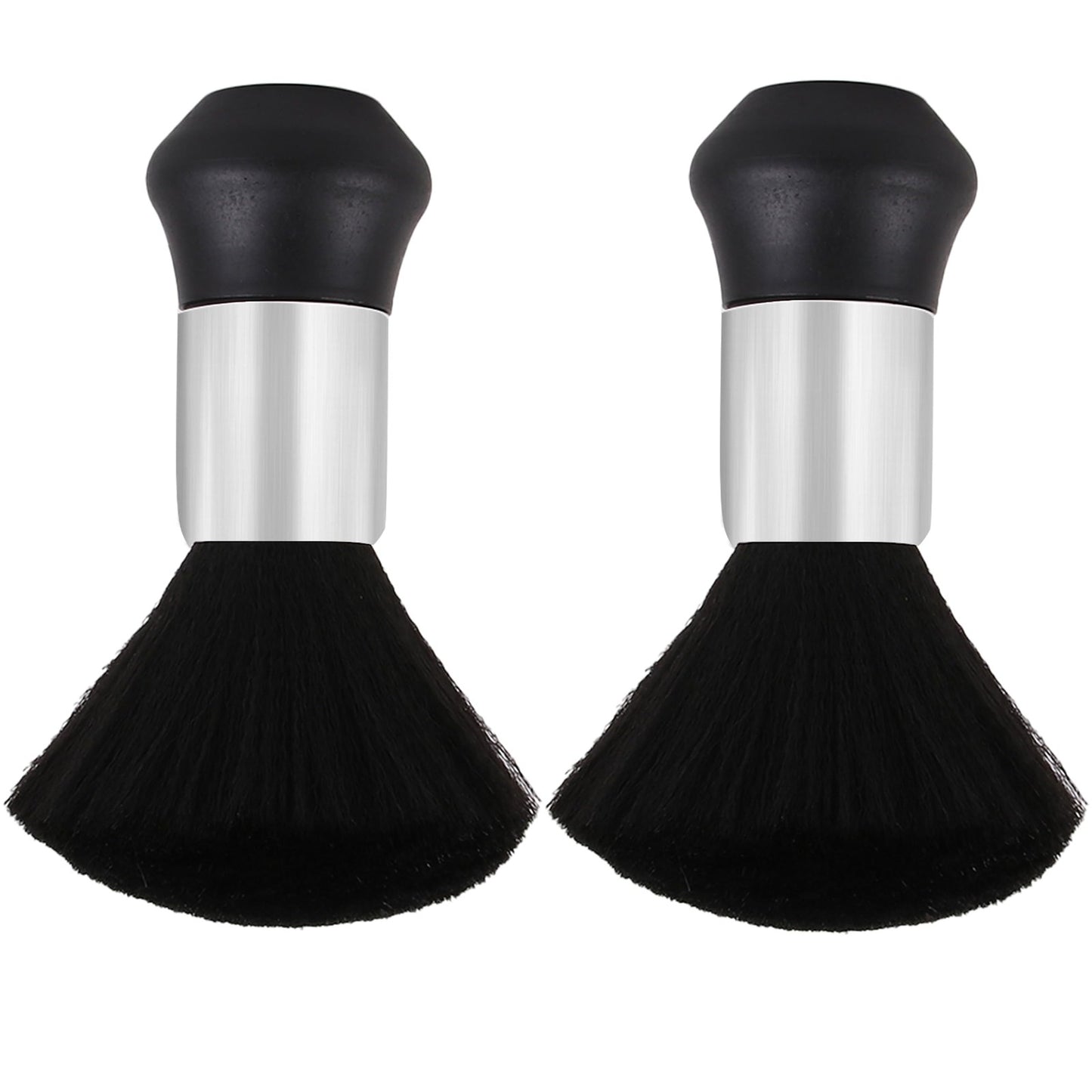 Professional Barber Neck Duster Brush Soft Black - 2 Pack
