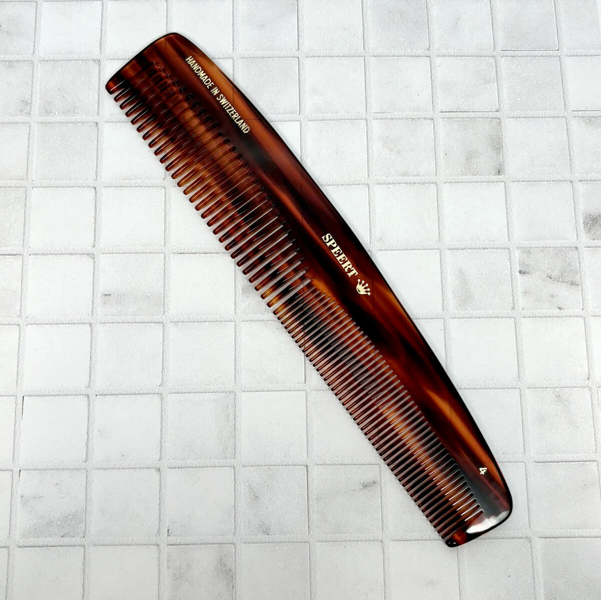 Handmade Swiss Tortoise Shell Comb 8 Inch Wide & Fine Tooth for Medium Hair