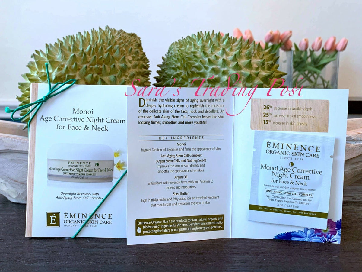 Eminence Monoi Age Corrective Night Face & Neck Cream Samples - 3ml Set