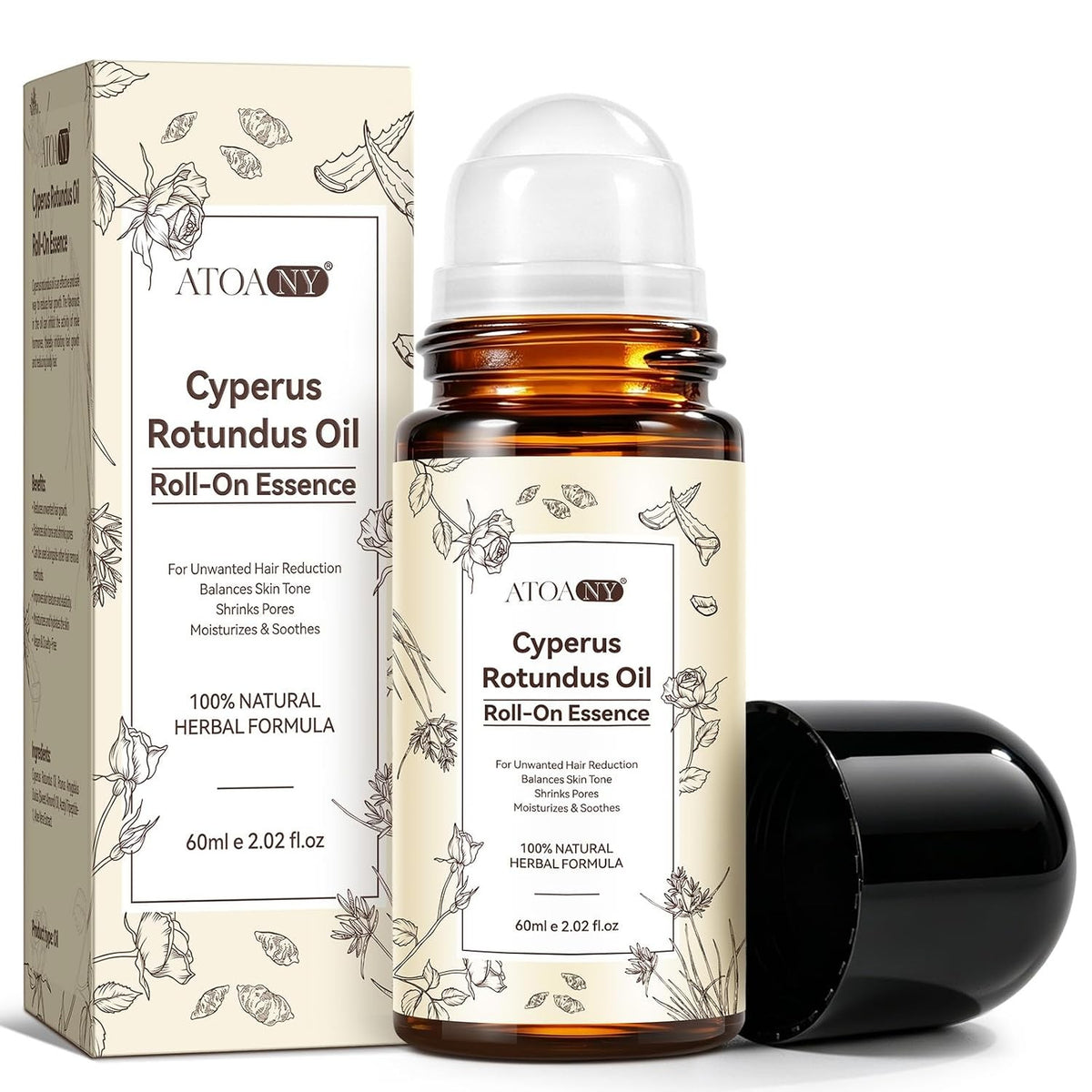 Cyperus Rotundus Oil Roll-On for Hair & Skin - 2 Fl Oz Natural Essence