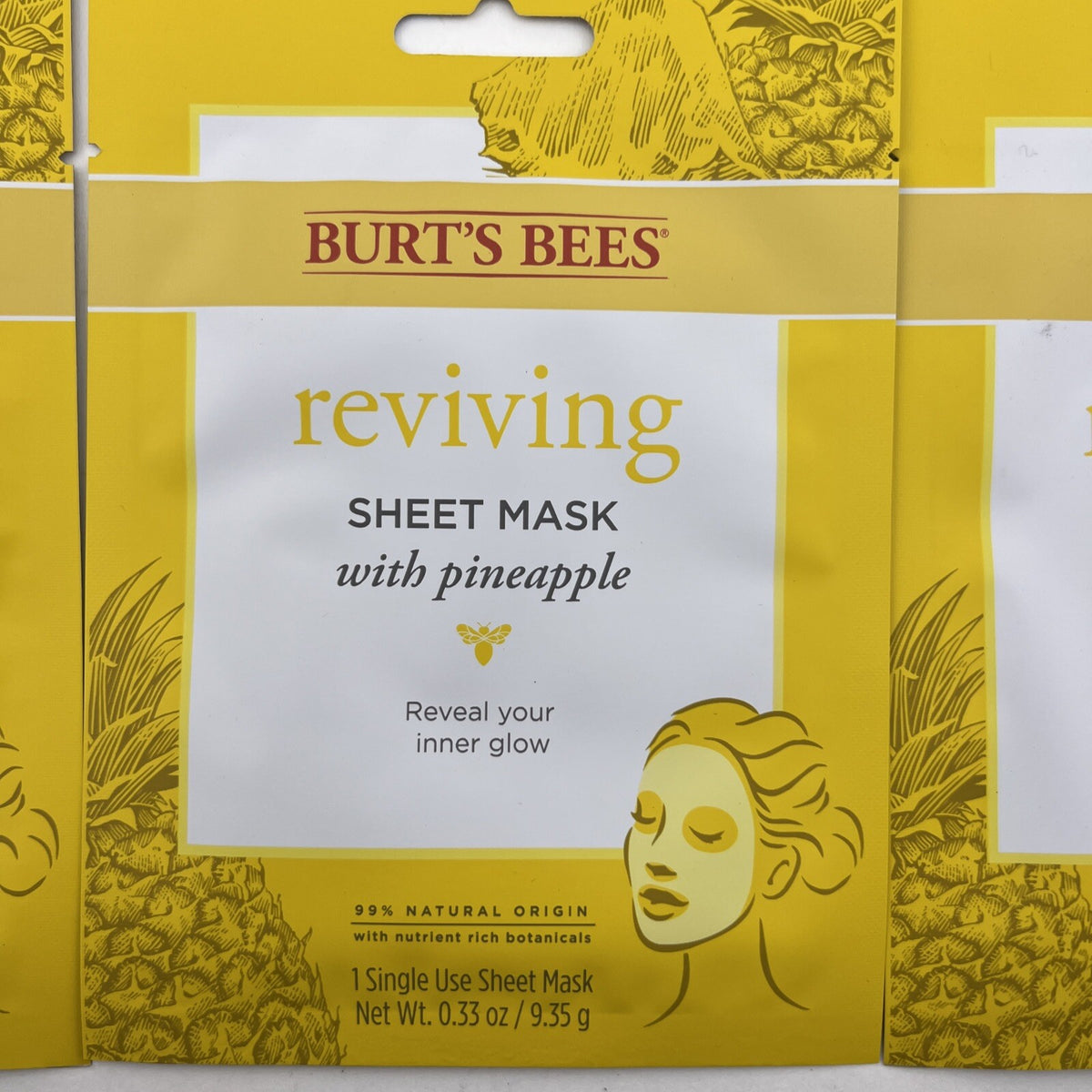 Reviving Facial Sheet Mask with Pineapple, 6 Pack