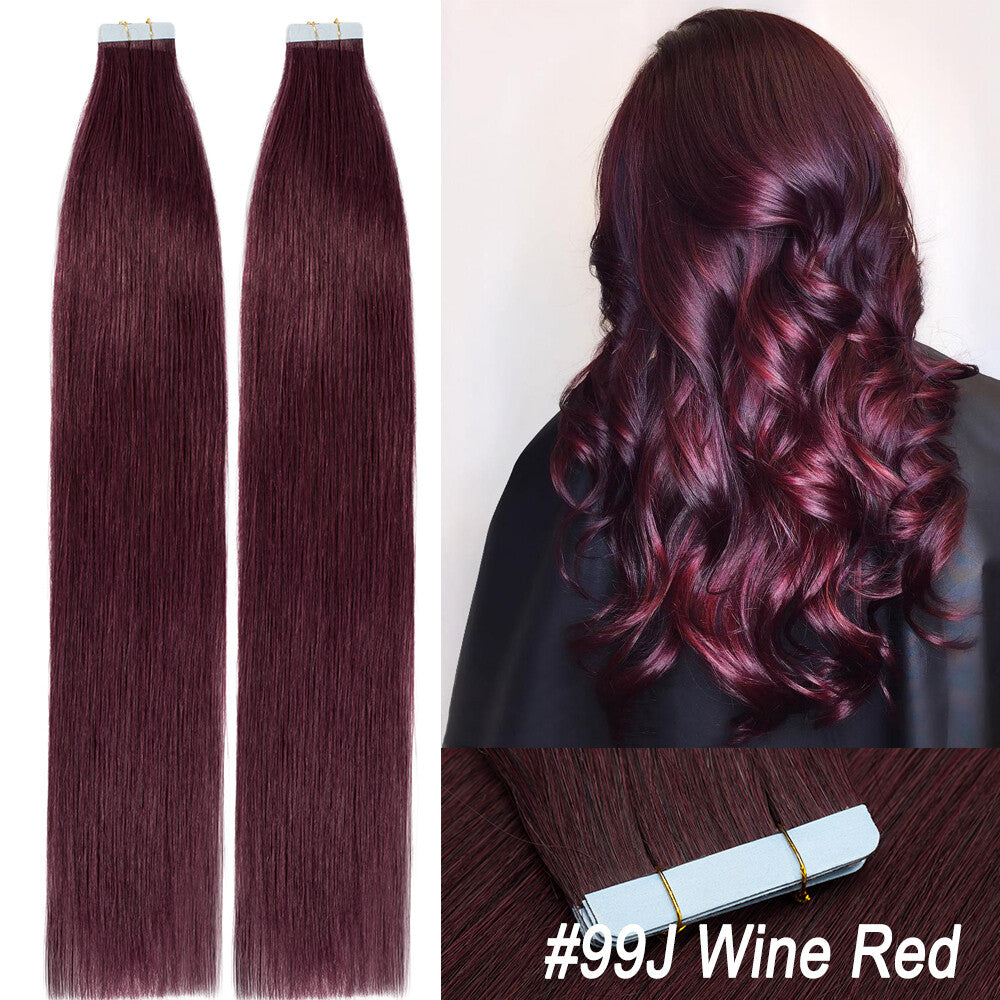 Thick Tape in Remy Human Hair Extensions Invisible Skin Weft Full Head