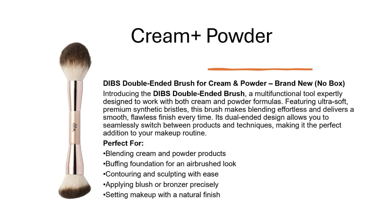Dual-Ended Face Makeup Brush for Cream & Powder - DIBS Beauty