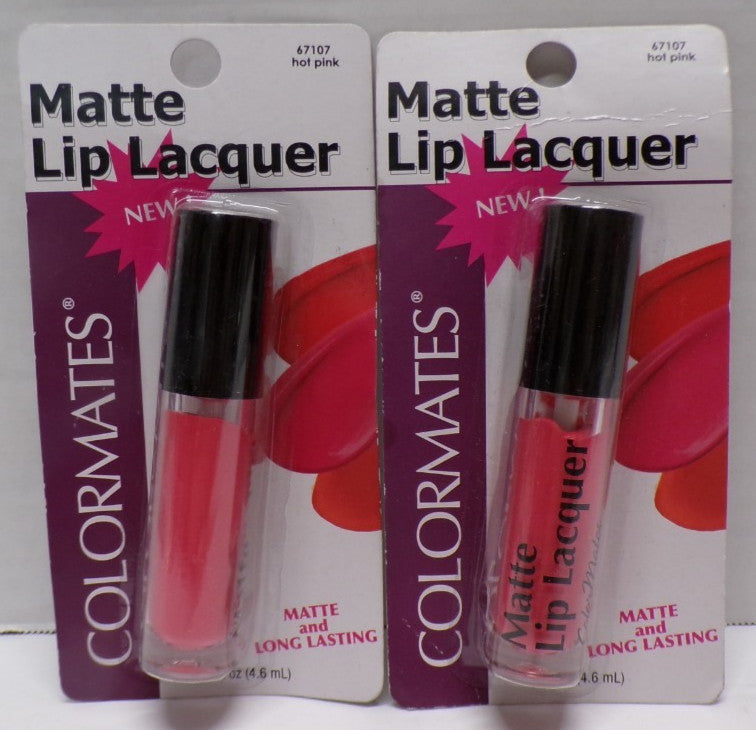 Colormates Matte Lip Lacquer 67107 Hot Pink – Set of 2, 0.16 fl oz Each