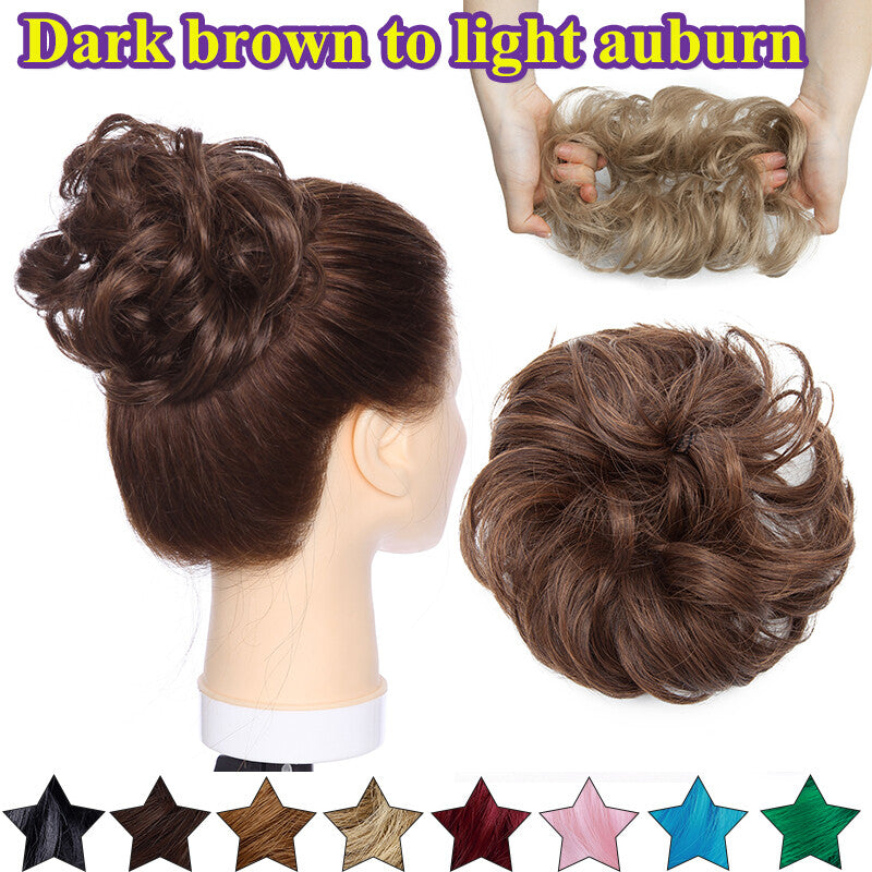 Large Curly Messy Bun Hair Piece Scrunchie for Thick Hair Updo Extensions