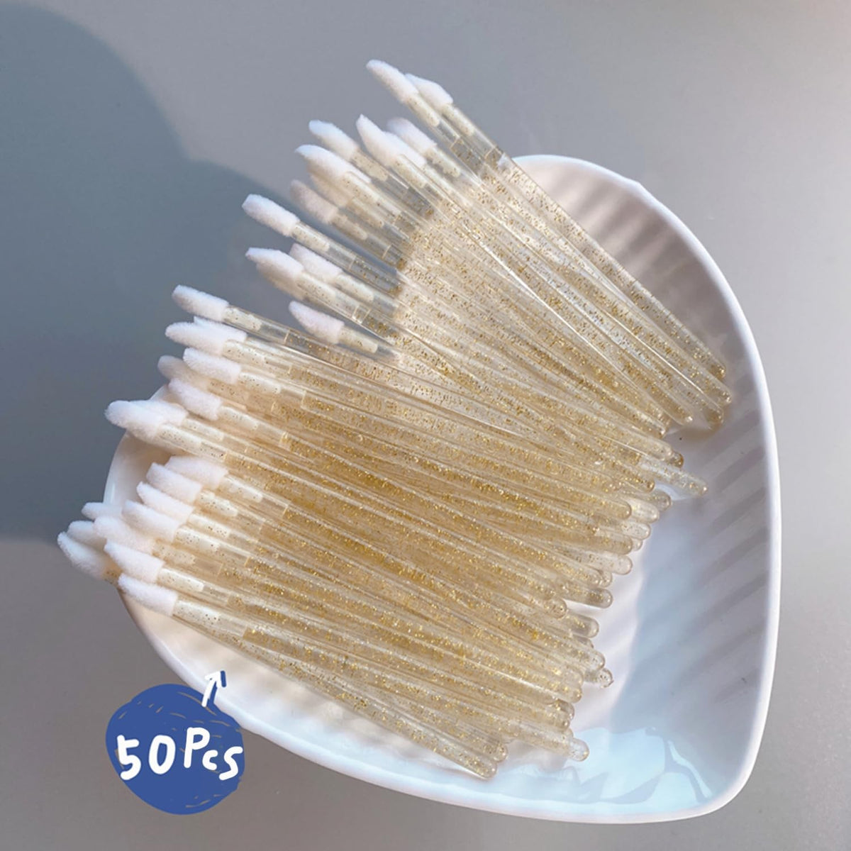 Disposable Lip Brush Set - 50 Premium Gold Lip Gloss Applicators