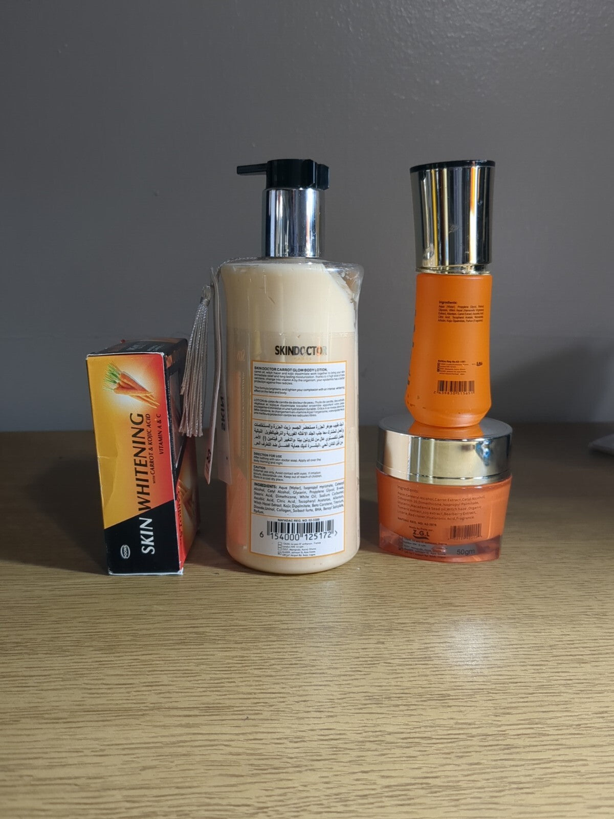 Carrot Glow Body Lotion 400ml with Face Cream Serum & Soap - Lightening & Brightening