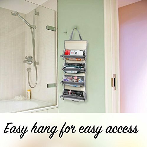 Hanging Roll-Up Makeup and Toiletry Organizer Bag for Travel & Home
