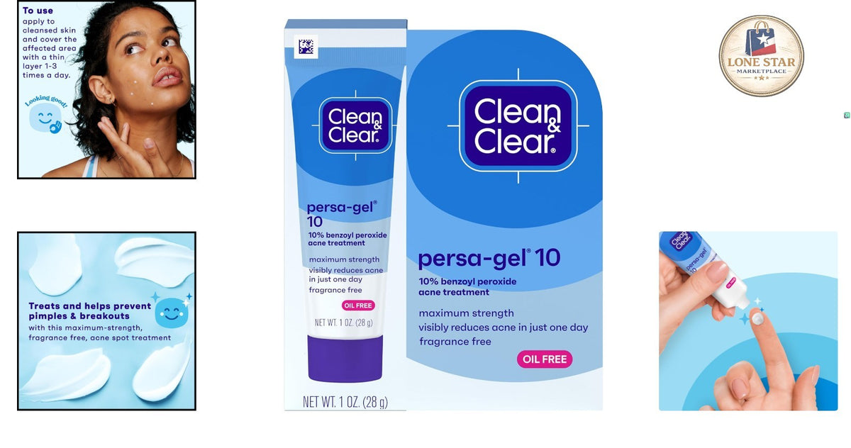 Maximum Strength 10% Benzoyl Peroxide Acne Spot Treatment Gel Fragrance-Free