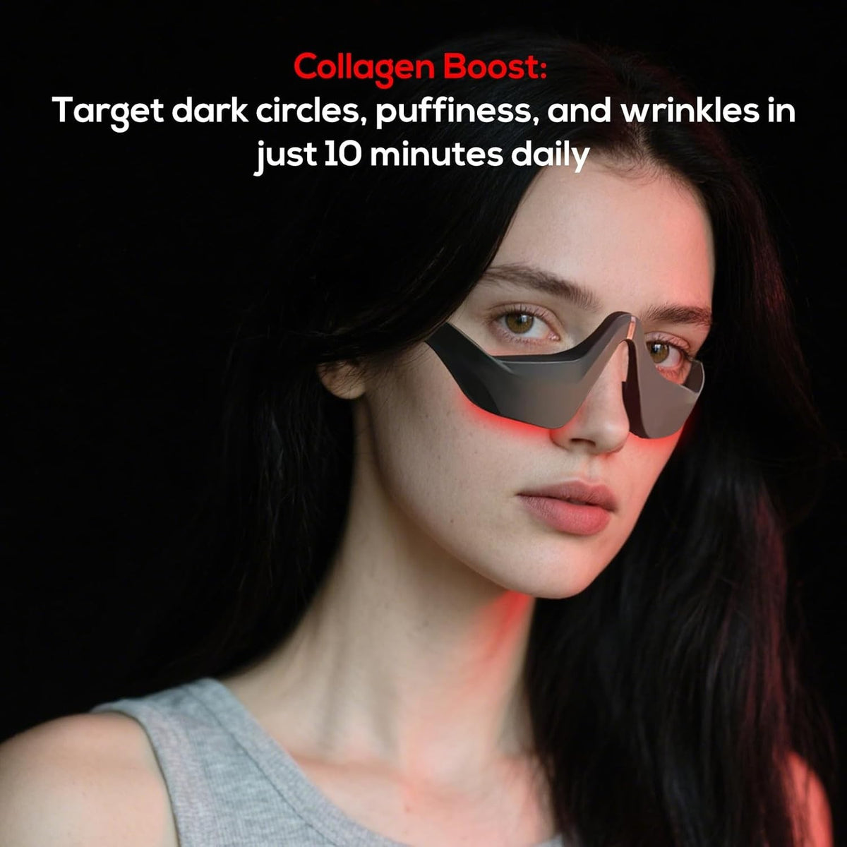 Under-Eye Red Light Therapy Device & Microcurrent Eye Massager Reducing Wrinkles