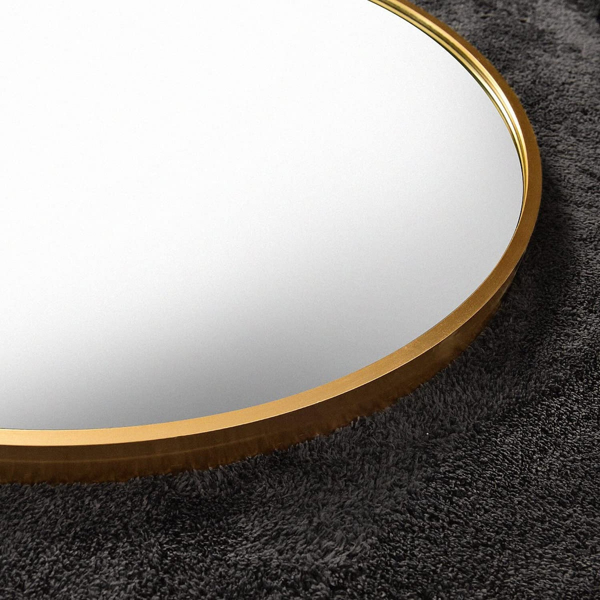 58-Inch Gold Arched Full Length Floor Mirror with Stand - Modern Freestanding Aluminum Frame