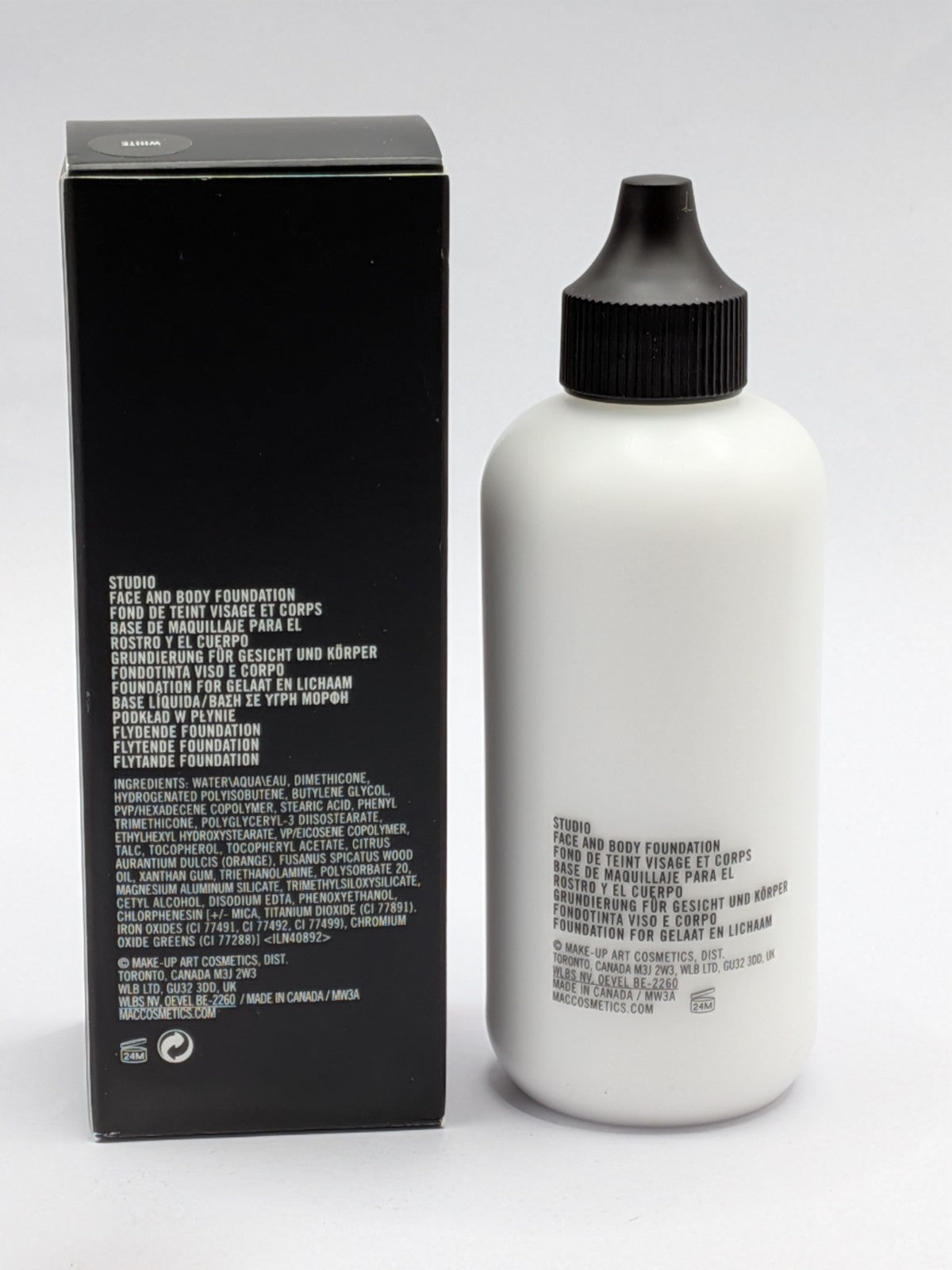 MAC Face & Body Foundation 4 oz 120 ml - White, Full Coverage, Water-Resistant